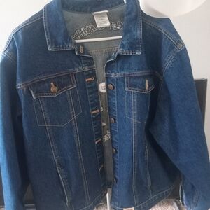Official Disney Store Denim Jacket with Mickey Mouse Cartoon Characters